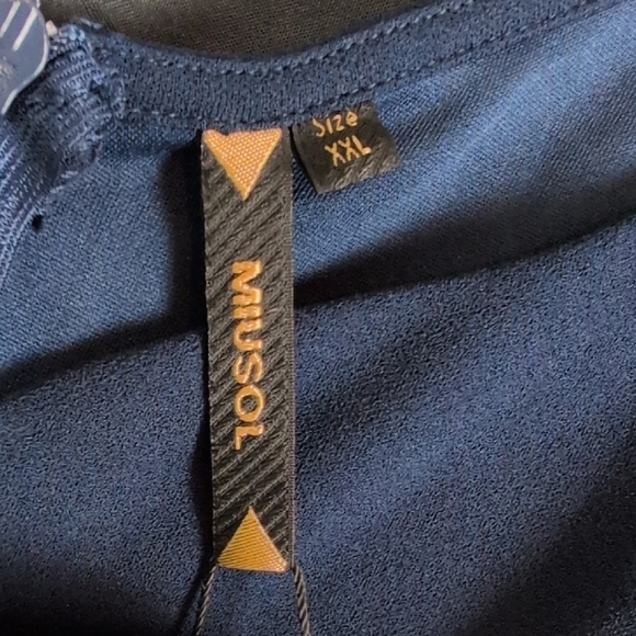 Miusol Blue Ruched Sheath Dress with V-Neck for Cocktail. XXL. NWT - Picture 2 of 5